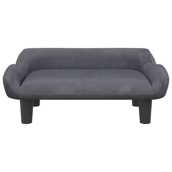 vidaXL Lit pour chien gris fonc&eacute; 70x40x24 cm velours