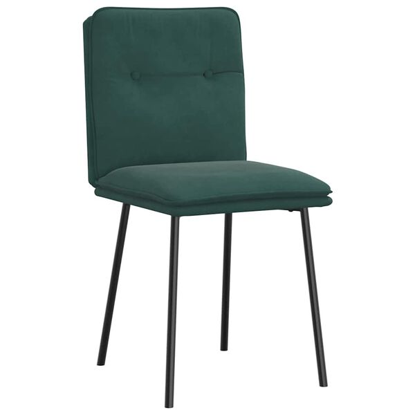 vidaXL Chaises &agrave; manger lot de 4 Vert fonc&eacute; Velours