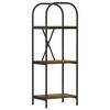 vidaXL &Eacute;tag&egrave;re 3 niveaux 40 x 30 x 109 cm Bois d'ing&eacute;nierie Ch&ecirc;ne fum&eacute;