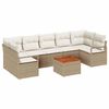 vidaXL Ensemble de canapé de jardin 8 pcs Beige et blanc