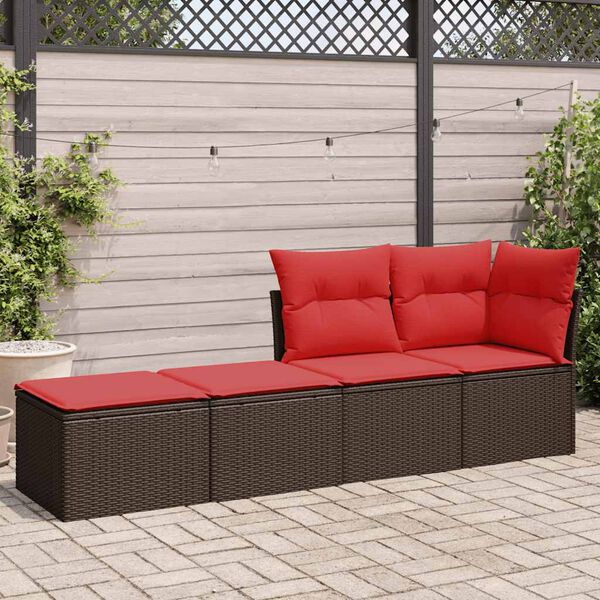 vidaXL Salon de jardin avec coussins 2pcs marron r&eacute;sine tress&eacute;e acacia