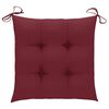 vidaXL Chaises de jardin lot de 2 coussins rouge bordeaux Teck massif