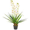 vidaXL Plante artificielle avec pot Orchid&eacute;e Blanc 90 cm