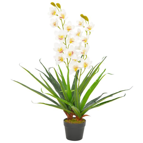 vidaXL Plante artificielle avec pot Orchid&eacute;e Blanc 90 cm