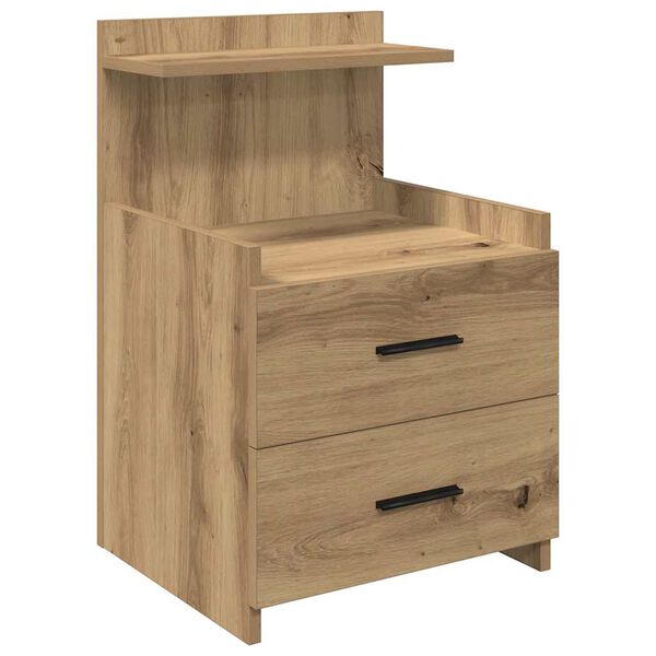 vidaXL Table de chevet avec 2 tiroirs Ch&ecirc;ne artisanal 40 x 36,5 x 62 cm