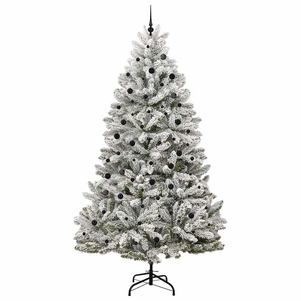 vidaXL Sapin de No&euml;l artificiel Vert et blanc 300 cm PVC et m&eacute;tal