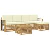 vidaXL Ensemble de canap&eacute;s d'ext&eacute;rieur 6 pcs Blanc et cr&egrave;me