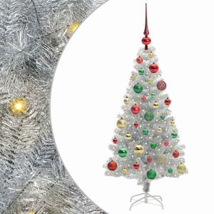 vidaXL Sapin de No&euml;l Argent 120 cm PET