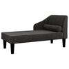 vidaXL Chaise longue avec traversin noir tissu