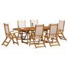 vidaXL Ensemble &agrave; Manger de jardin 7pcs bois d'acacia solide textil&egrave;ne