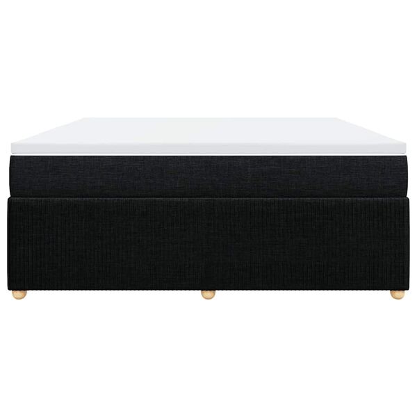 vidaXL Sommier &agrave; lattes de lit avec matelas Noir 180x200 cm Tissu