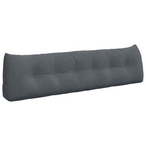 vidaXL Coussin de Dos Gris fonc&eacute; 180 x 24 x 50 cm Velours
