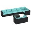 vidaXL Salon de jardin 9 pcs avec coussins Noir R&eacute;sine tress&eacute;e