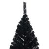 vidaXL Sapin de Noël artificiel pré-éclairé Noir 180 cm PVC