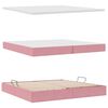 vidaXL Lit avec rangement et matelas Rose 200 x 200 cm Velours