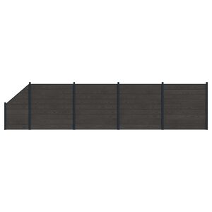 vidaXL Panneau de cl&ocirc;ture 5 pcs WPC et Aluminium Noir