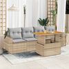 vidaXL Salon de jardin avec coussins 5 pcs beige r&eacute;sine tress&eacute;e