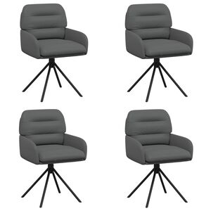 vidaXL Chaises de salle &agrave; manger pivotantes 4 pc Simili cuir Gris