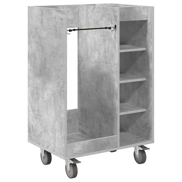 vidaXL Armoire de Golf avec roue Uni Gris b&eacute;ton 65 x 45 x 98 cm