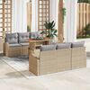 vidaXL Ensemble de canap&eacute; de jardin 7 pcs beige et gris clair