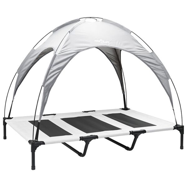 vidaXL Lit pour Chien Gris Argent&eacute; 122 x 93 x 106,5 cm Acier