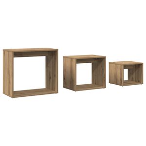 vidaXL Tables gigognes 3 pcs ch&ecirc;ne artisanal bois d'ing&eacute;nierie