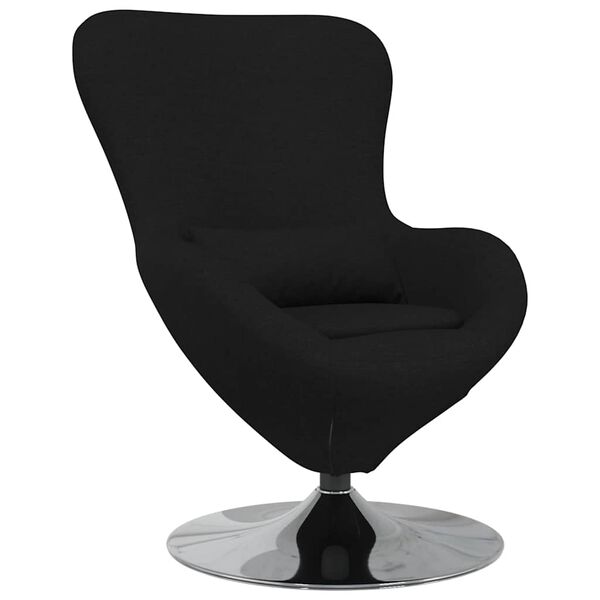 vidaXL Fauteuil œuf Noir 63 x 73 x 90 cm tissu