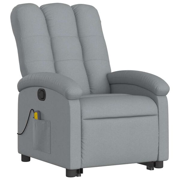 vidaXL Fauteuil de massage inclinable Gris clair Tissu