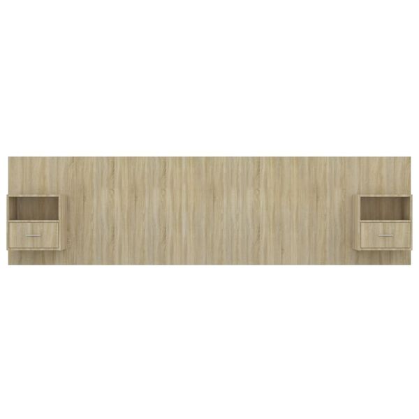 vidaXL T&ecirc;te de lit avec armoires Ch&ecirc;ne sonoma Bois d'ing&eacute;nierie