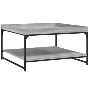 vidaXL Table basse sonoma gris 80x80x45 cm bois d'ing&eacute;nierie et fer