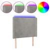 vidaXL T&ecirc;te de lit &agrave; LED Gris clair 103x16x118/128 cm Velours