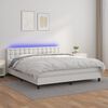 vidaXL Sommier &agrave; lattes de lit avec matelas et LED Blanc 160x200 cm