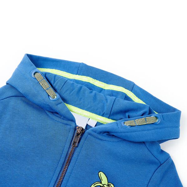 Sweatshirt &agrave; capuche avec fermeture &eacute;clair pour enfants bleu 116