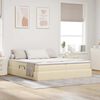 vidaXL Lit avec rangement et matelas Cr&egrave;me 180 x 200 cm Polyester