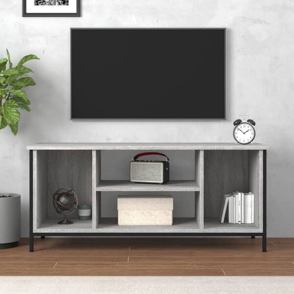 vidaXL Meuble TV sonoma gris 102x35x45 cm bois d'ing&eacute;nierie