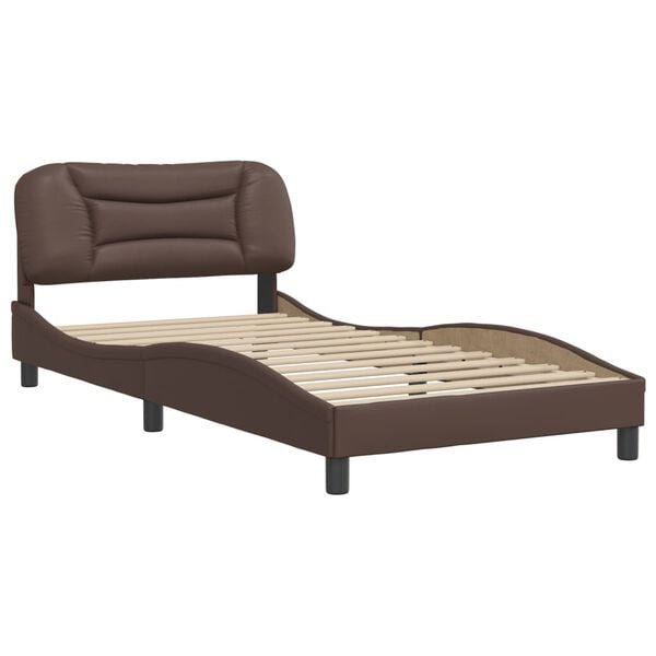 vidaXL Cadre de lit sans matelas Hvar marron 100x200 cm similicuir