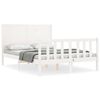 vidaXL Cadre de lit sans matelas blanc bois de pin massif