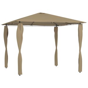 vidaXL Belv&eacute;d&egrave;re avec rev&ecirc;tement de poteaux 3x3x2,6 m Taupe 160 g/m&sup2;