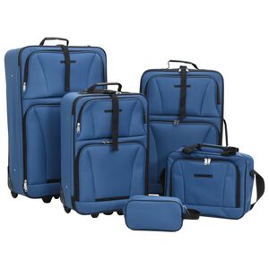 vidaXL Ensemble de bagages de voyage bleu tissu
