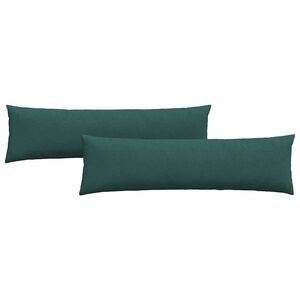 vidaXL Coussins de canap&eacute; 2 pcs Vert fonc&eacute; 145 x 40 cm tissu