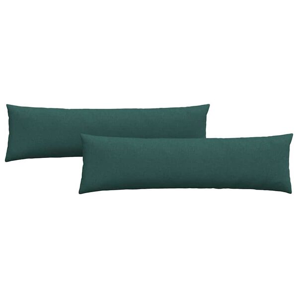 vidaXL Coussins de canap&eacute; 2 pcs Vert fonc&eacute; 145 x 40 cm tissu