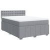 vidaXL Sommier &agrave; lattes de lit avec matelas Gris clair 140x190cm Tissu