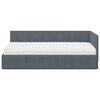 vidaXL Cadre de lit d'angle avec matelas 2 pcs Gris Velours