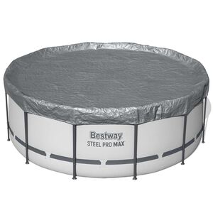 Bestway Couverture de piscine &Oslash;3,66 m Rond Polyester Gris
