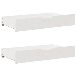 vidaXL Tiroirs sous le lit 2 pcs blanc 95x55x17 cm bois de pin massif