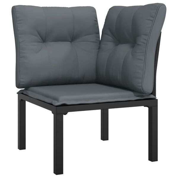 vidaXL Salon de jardin 4 pcs noir et gris résine tressée