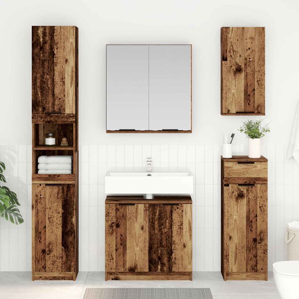 vidaXL Ensemble de mobilier de salle de bain 5 pcs Bois ancien