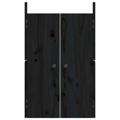 vidaXL Portes de cuisine d'extérieur noir 50x9x82cm bois de pin massif