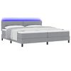 vidaXL Lit &agrave; ressorts avec matelas Gris clair 200 x 200 cm tissu