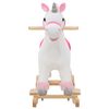 vidaXL Licorne à bascule Peluche 65x32x58 cm Blanc et rose